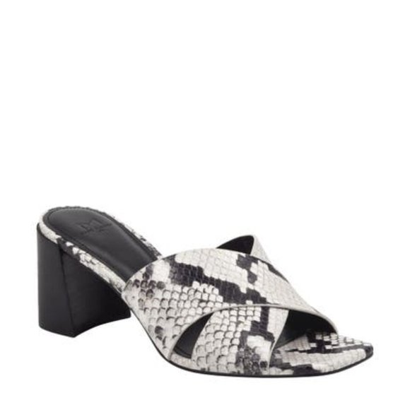 NEW Marc Fisher LTD Women Saydi Grey Snake Print Slide Block - Picture 2 of 5